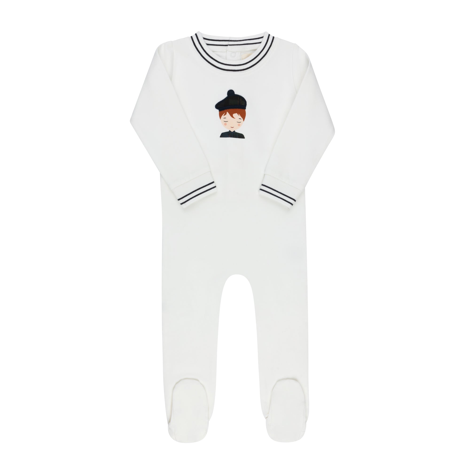 French Terry Scottish Footie - Ivory Boy
