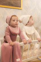 Velour Embossed Footie - Mauve Pink