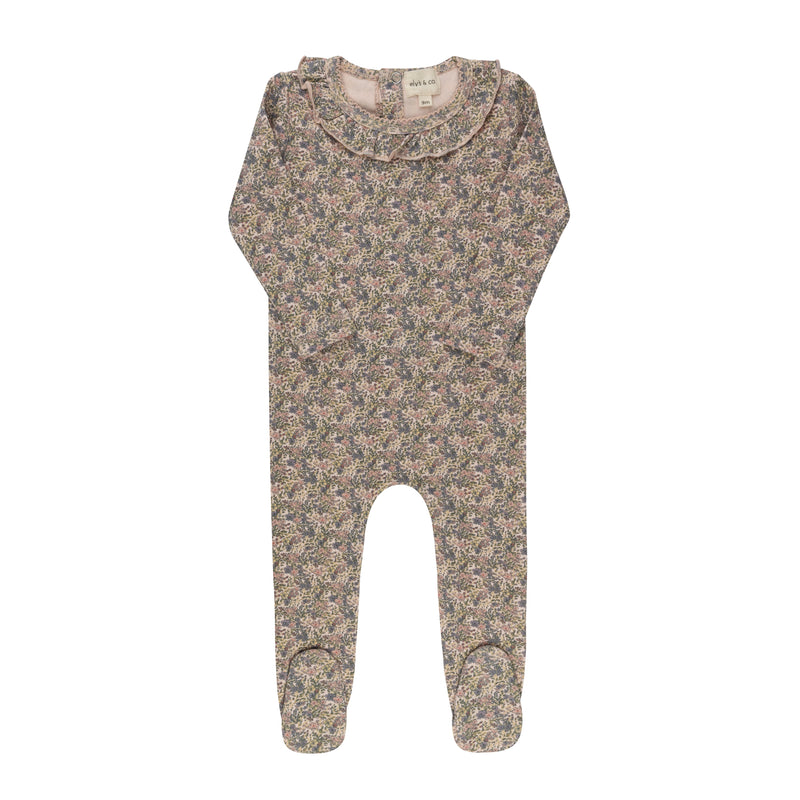 Liberty/Berry Footie - Pink Print