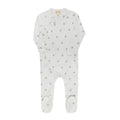 Floral Dot Footie - Ivory Boy