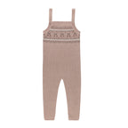 Fair Isle Knit Overalls - Mauve
