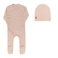 Floral Dot Footie & Beanie - Pink Girl