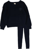 Boys Knit V-Neck Outfit Navy- 24M