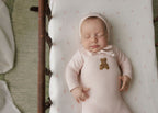 Gingham Teddy Footie - Pink