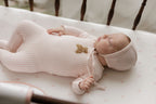 Gingham Teddy Footie - Pink