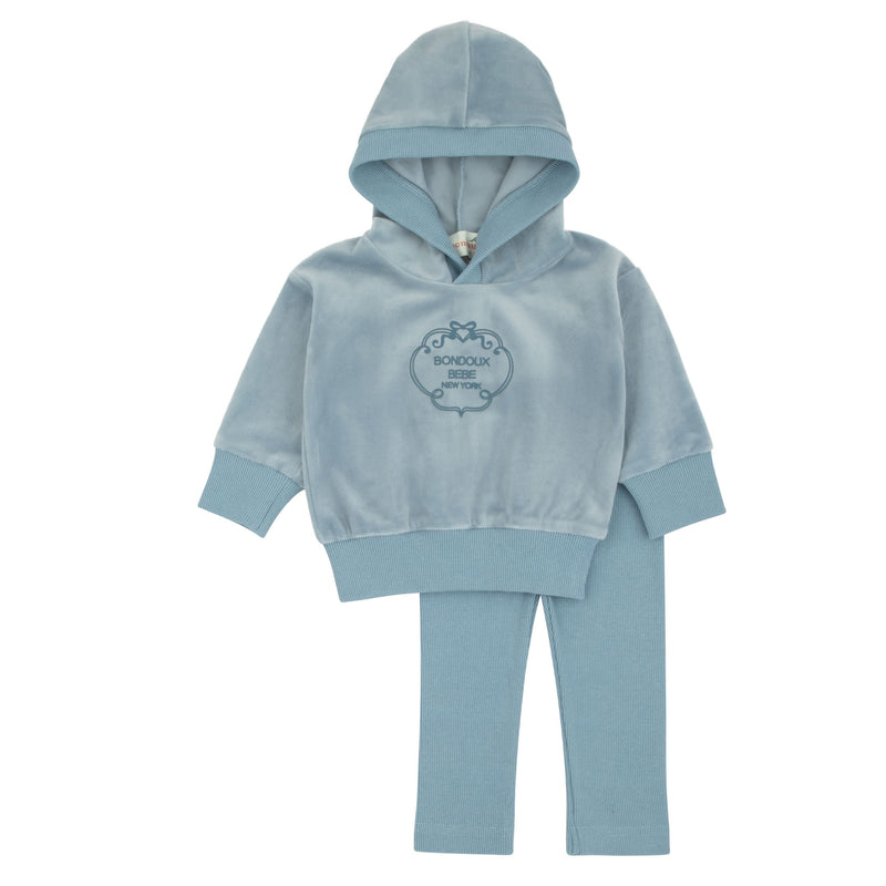 Velour Embossed Set - Baby Blue