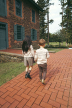 Fair Isle Boys Woven Wool Pants - Taupe