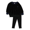 Boys Velour Sweatshirt Set-Black - 2T