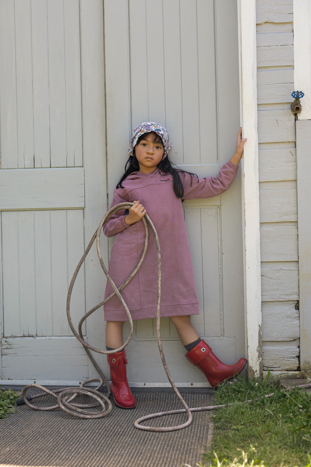 Acid Wash Dress - Mauve Chalk