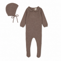 Knit Embroidered Footie Set - Misty Oat