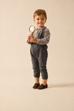Pre-Order Boys Long Romper - Mid Grey