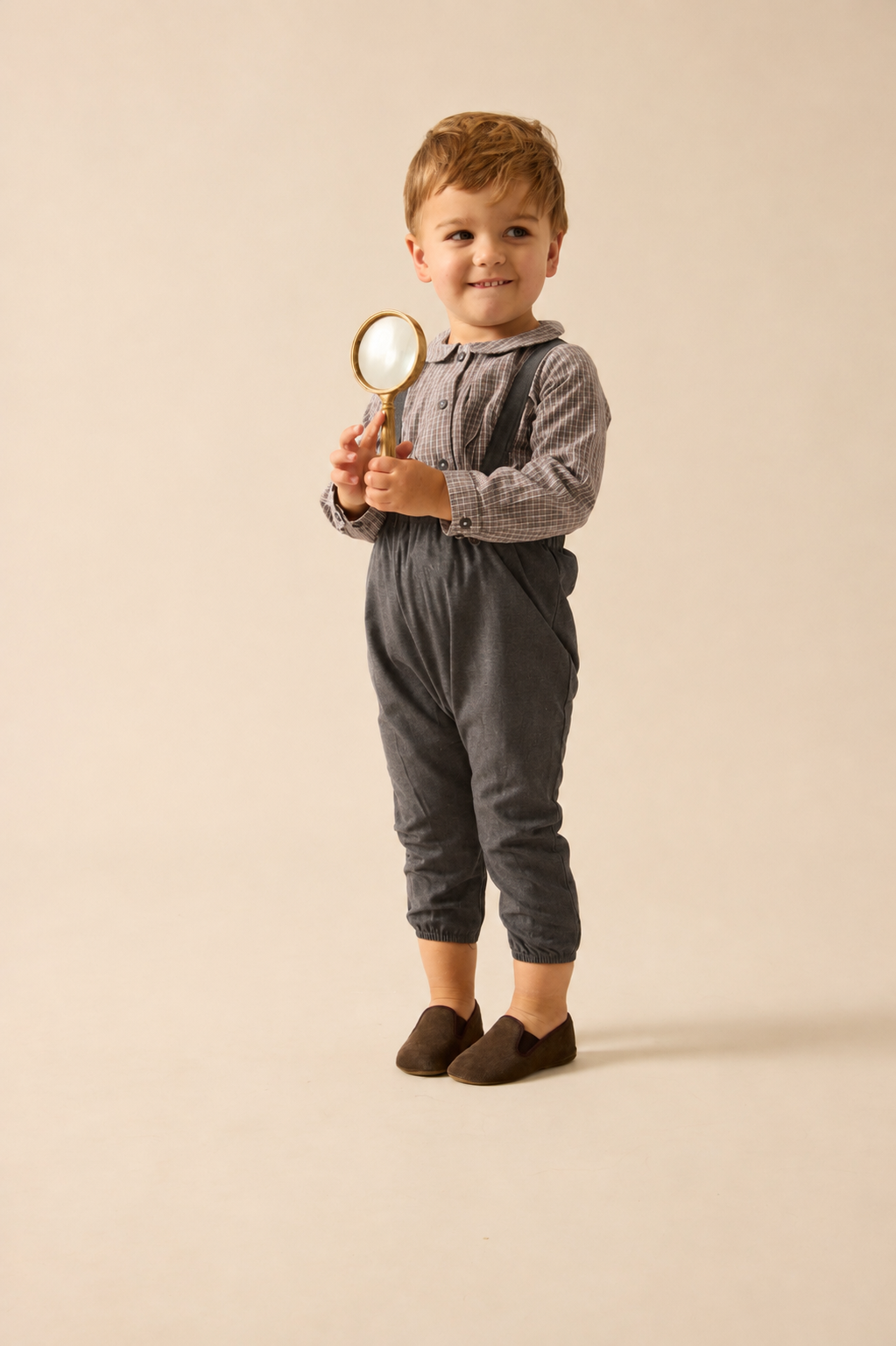 Pre-Order Plaid Edition Toddler Boys Shirt - Grey