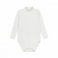 Fair Isle Embroidered Mockneck Bodysuit - Ivory Mauve