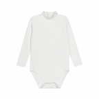 Fair Isle Embroidered Mockneck Bodysuit - Ivory Mauve