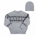 Fair Isle Baby Cardigan & Beanie - Blue