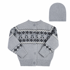 Fair Isle Baby Cardigan & Beanie - Blue