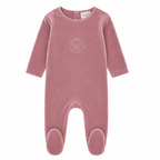 Velour Embossed Footie - Mauve Pink