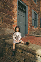 Fair Isle Girls Woven Jumper - Taupe
