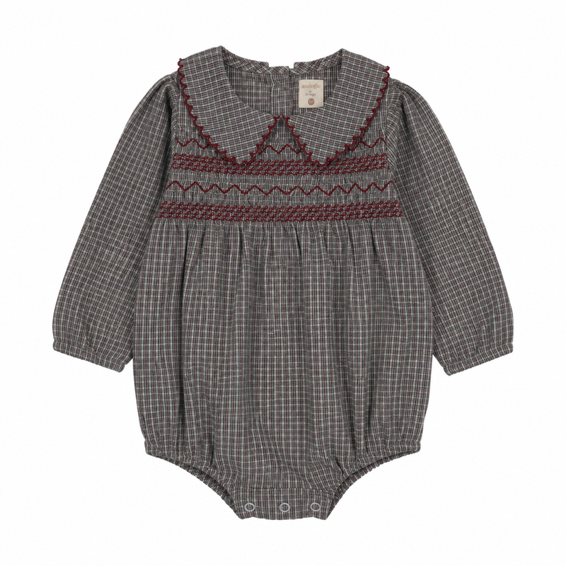 Pre-Order Plaid Edition Girls Romper - Grey