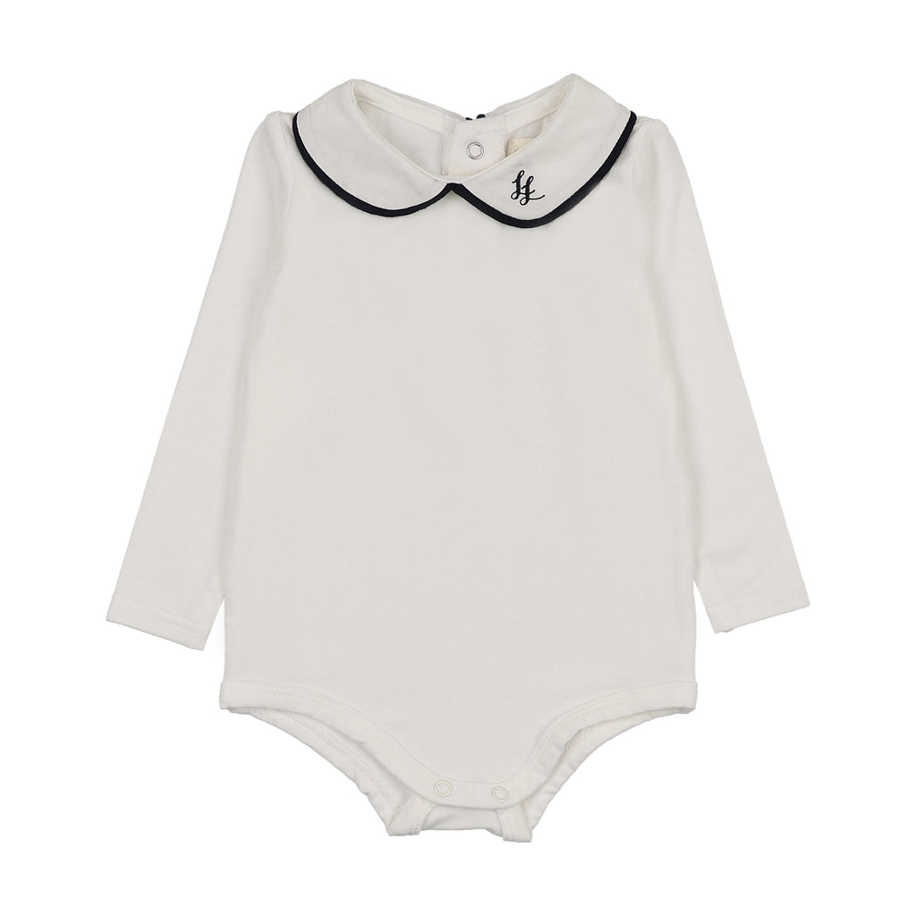 Pre-Order Peter Pan Onesie With Piping - White/Navy