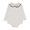 Pre-Order Peter Pan Onesie With Piping - White/Navy