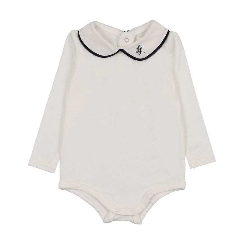 Pre-Order Peter Pan Onesie With Piping - White/Navy