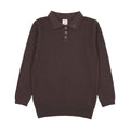 Pre-Order Boys Knit Polo - Chocolate Brown