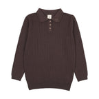 Pre-Order Boys Knit Polo - Chocolate Brown