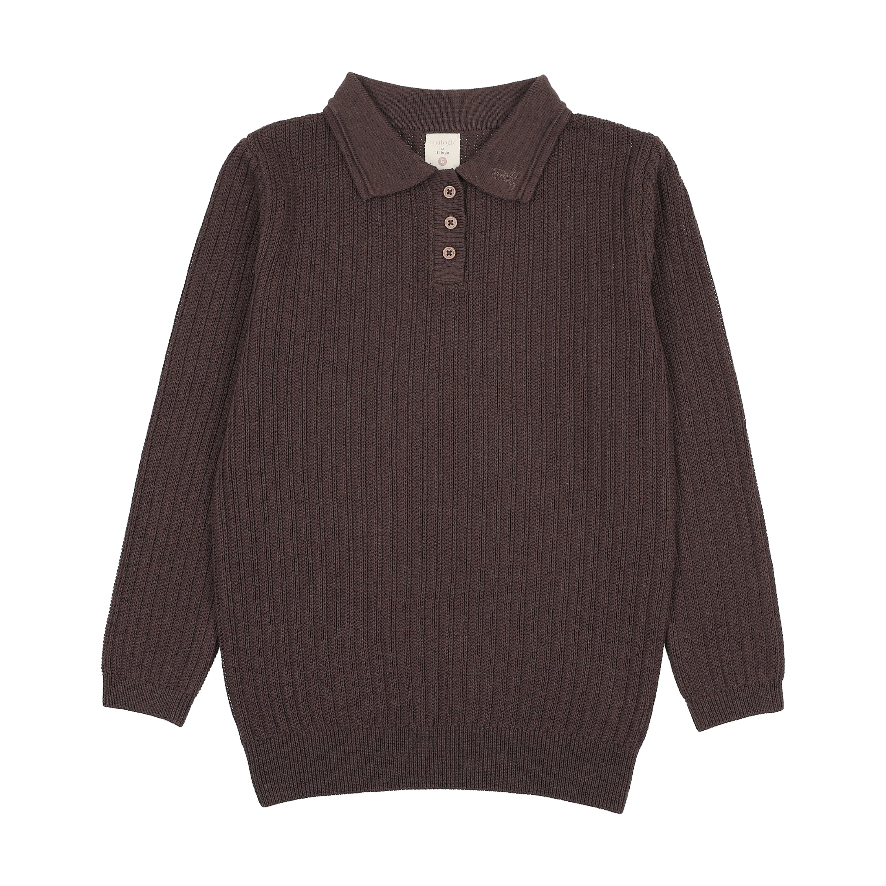 Pre-Order Boys Knit Polo - Chocolate Brown