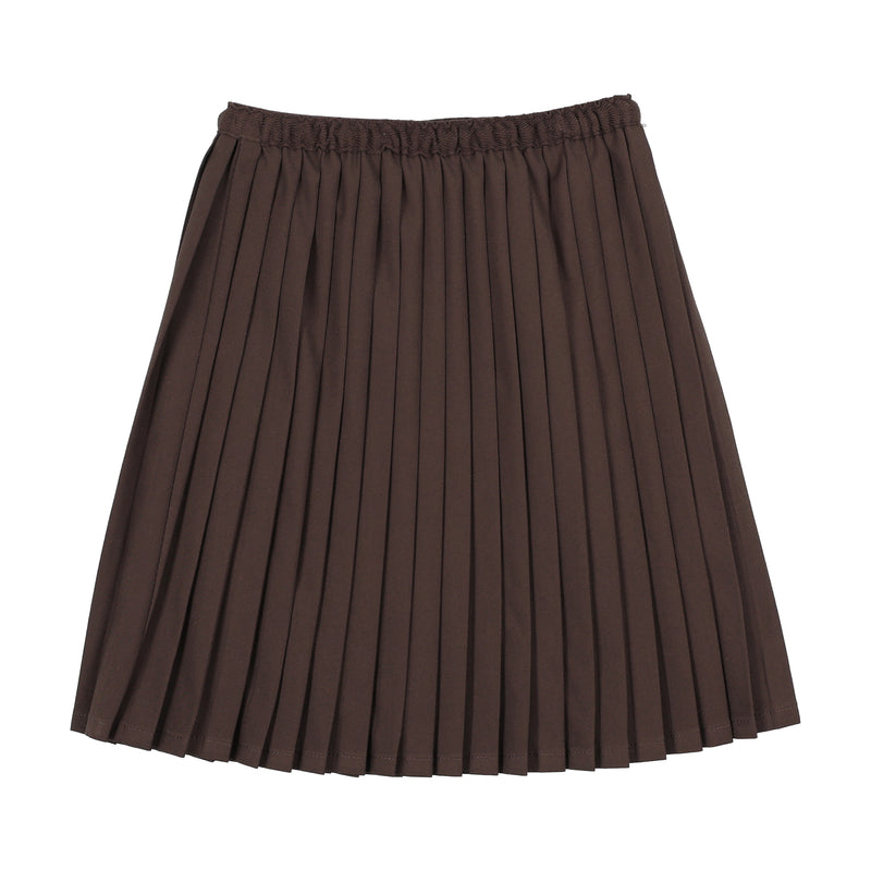 Pre-Order Knife Pleated Skirt - Chocolate Brown