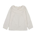 Girls Embroidered Shirt - Cream/Rose