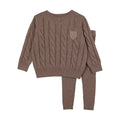 Chunky Cable Knit Toddler Set - Misty Oat