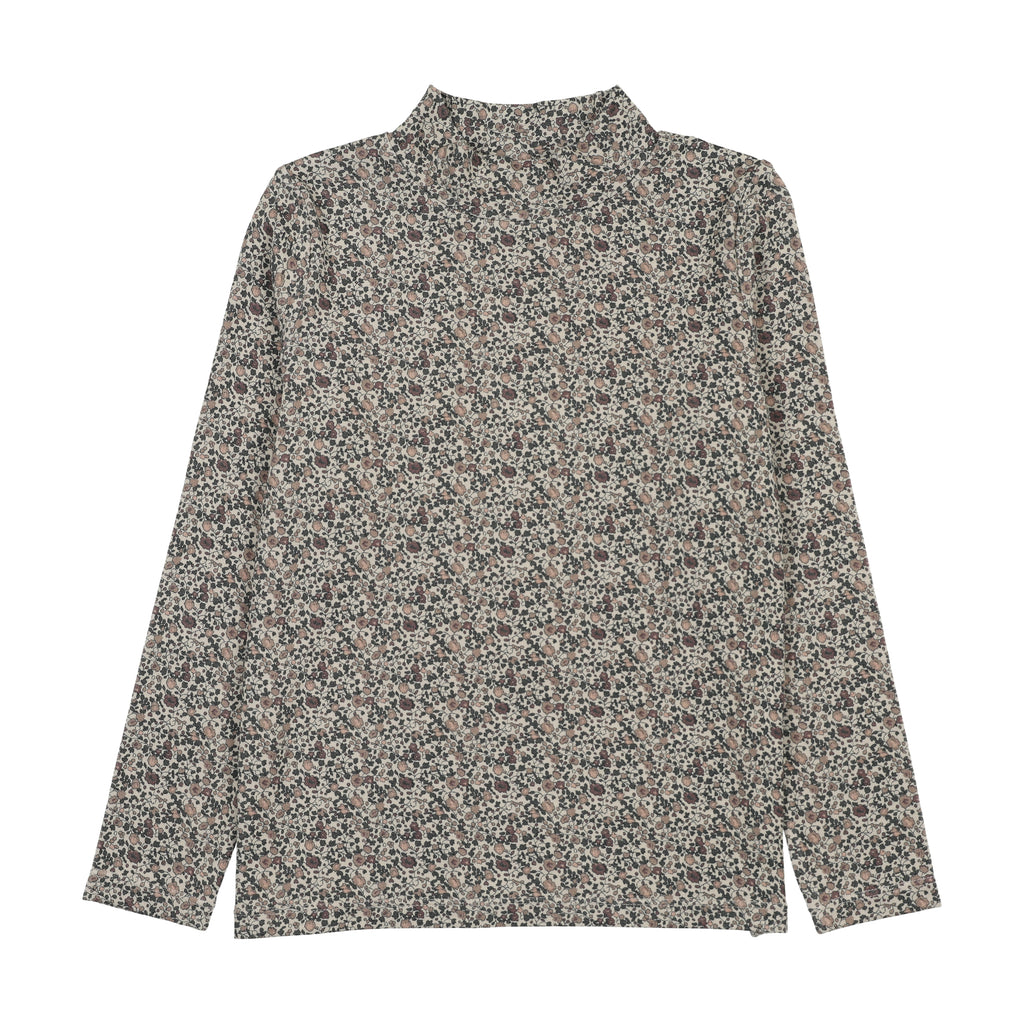 Printed Mockneck - Vintage Purple Print