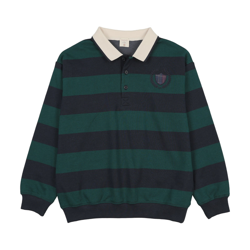 Fan Club Polo Sweatshirt - Varsity/Navy Green