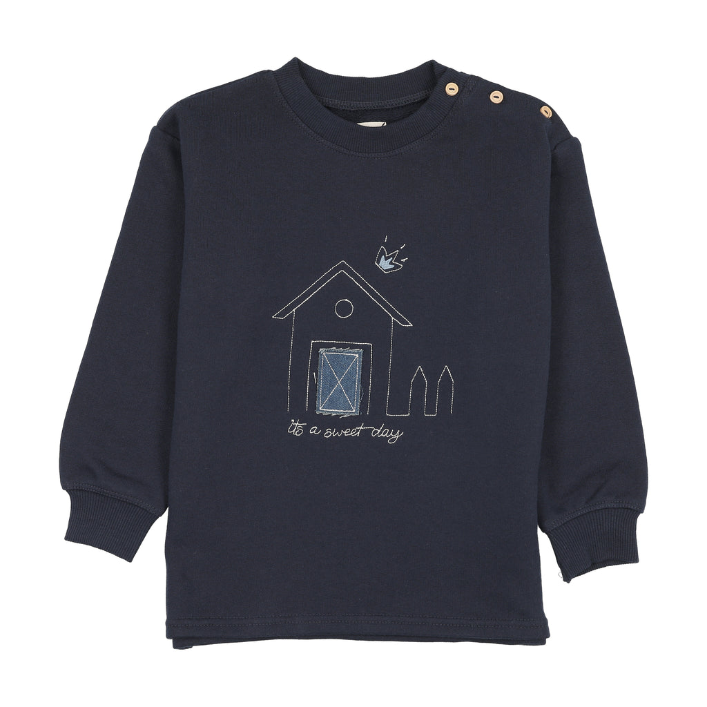 Sweet Campaign Boys Embroidered Sweatshirt - Navy