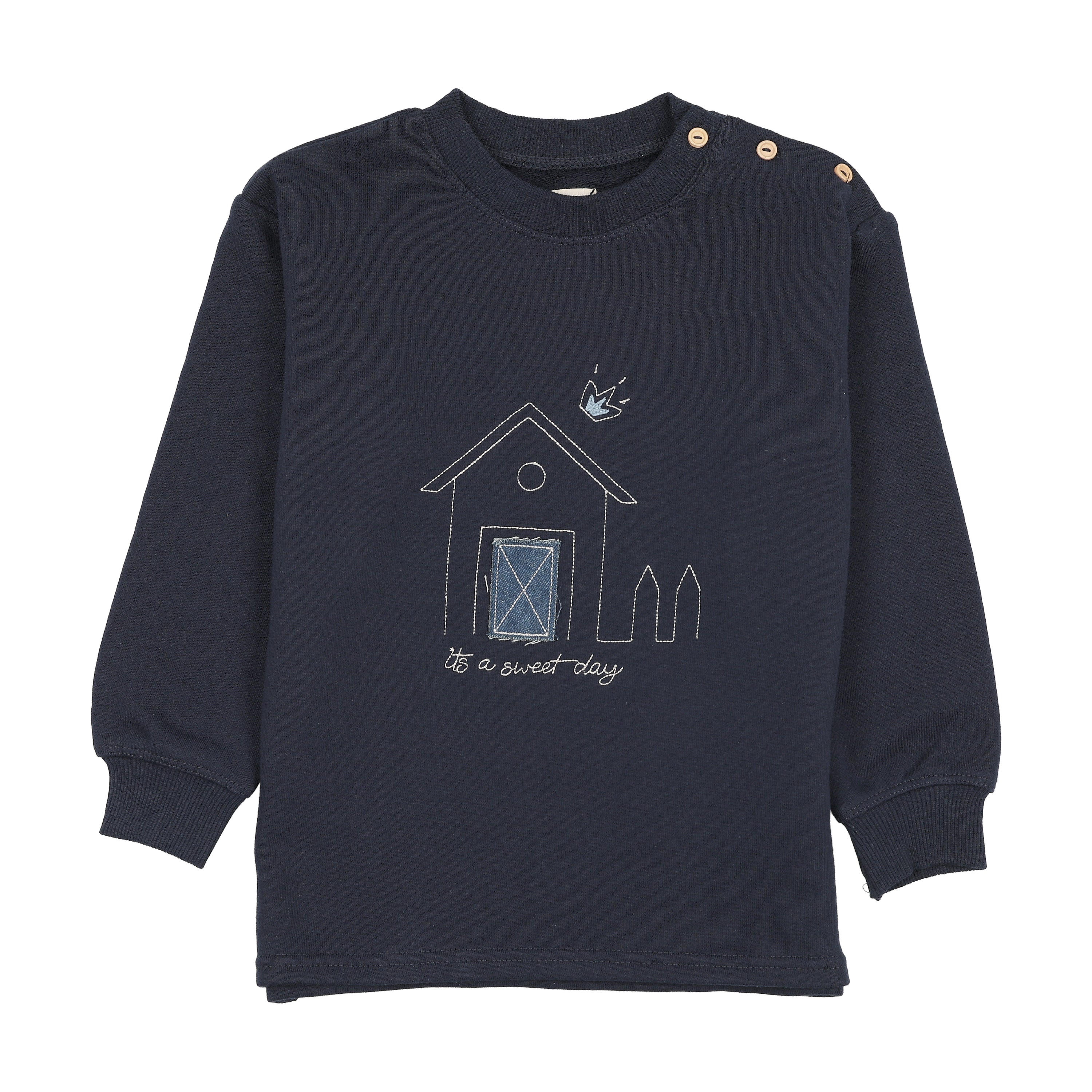 Sweet Campaign Boys Embroidered Sweatshirt - Navy