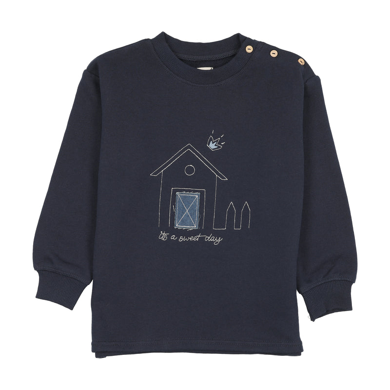 Sweet Campaign Boys Embroidered Sweatshirt - Navy