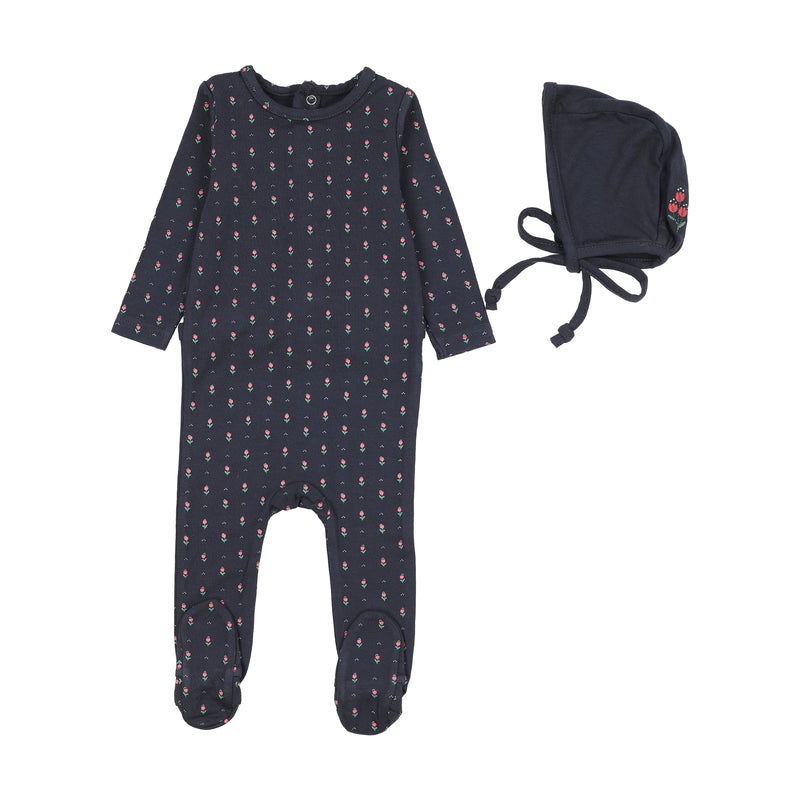 Sweet Campaign Girls Footie Set - Navy