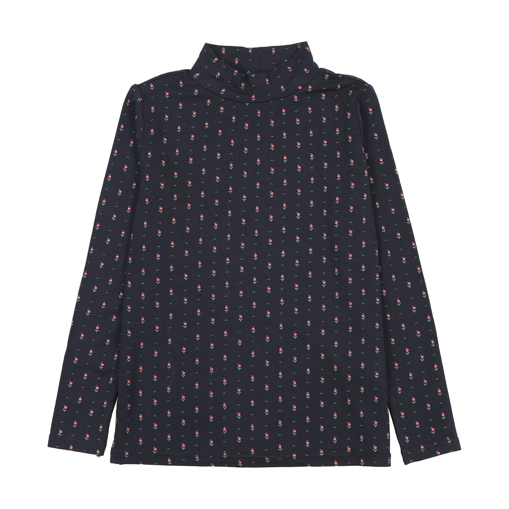 Sweet Campaign Printed Mockneck - Navy Print