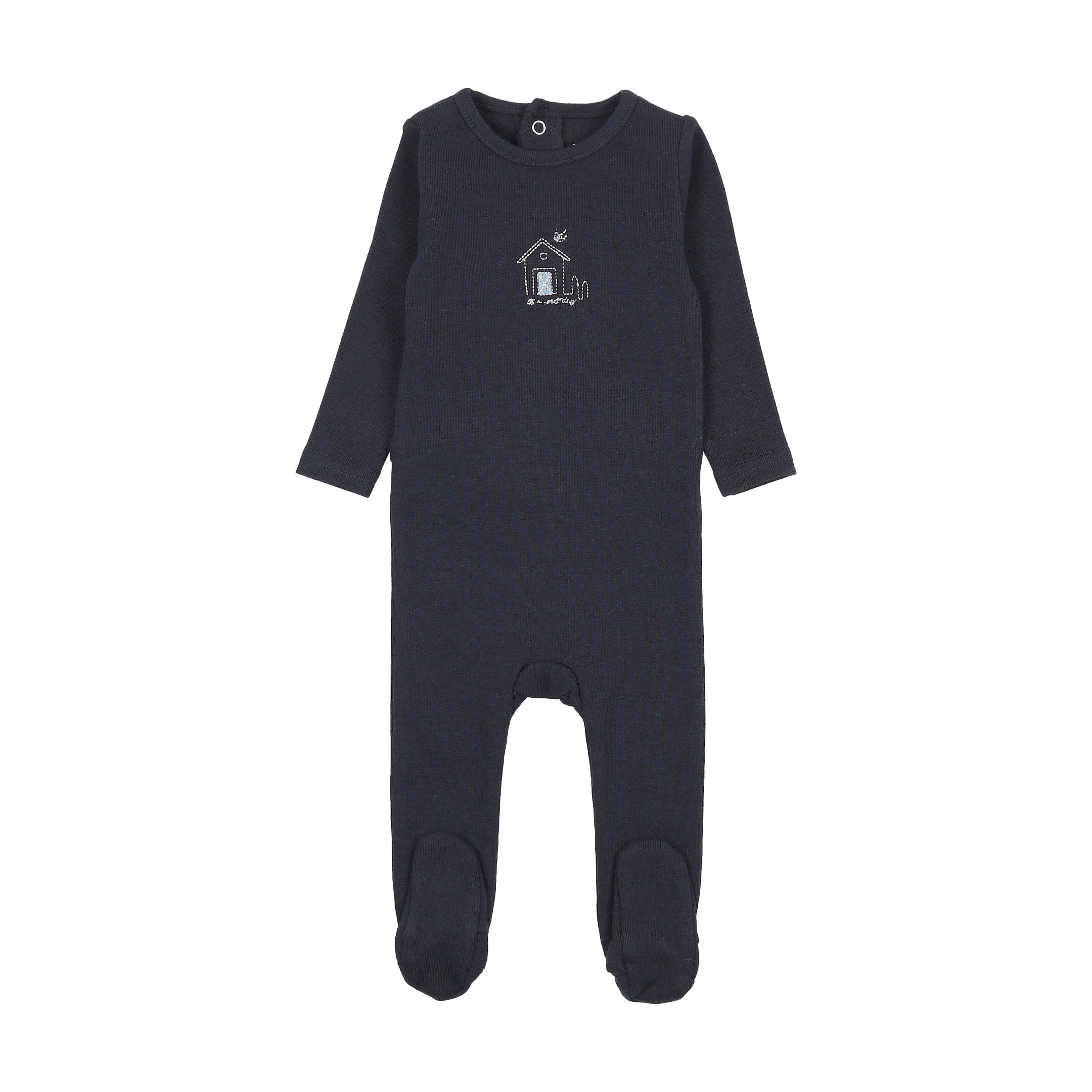 Sweet Campaign Boys Embroidered Footie - Navy