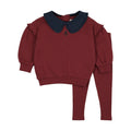Sweeet Campaign Toddler Ruffle Sweatshirt Set - Vintage Red