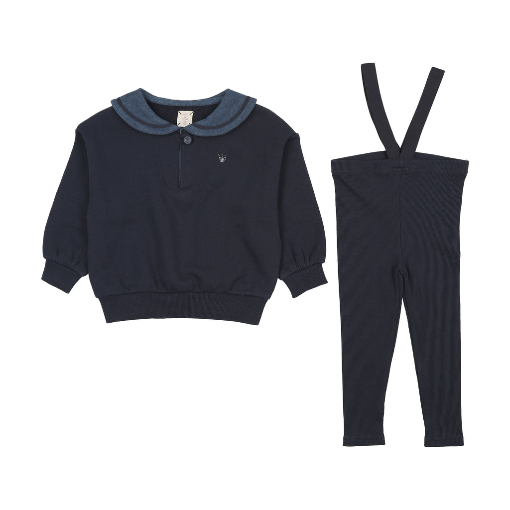 Sweet Campaign Toddler Sailor Collar Set - Navy
