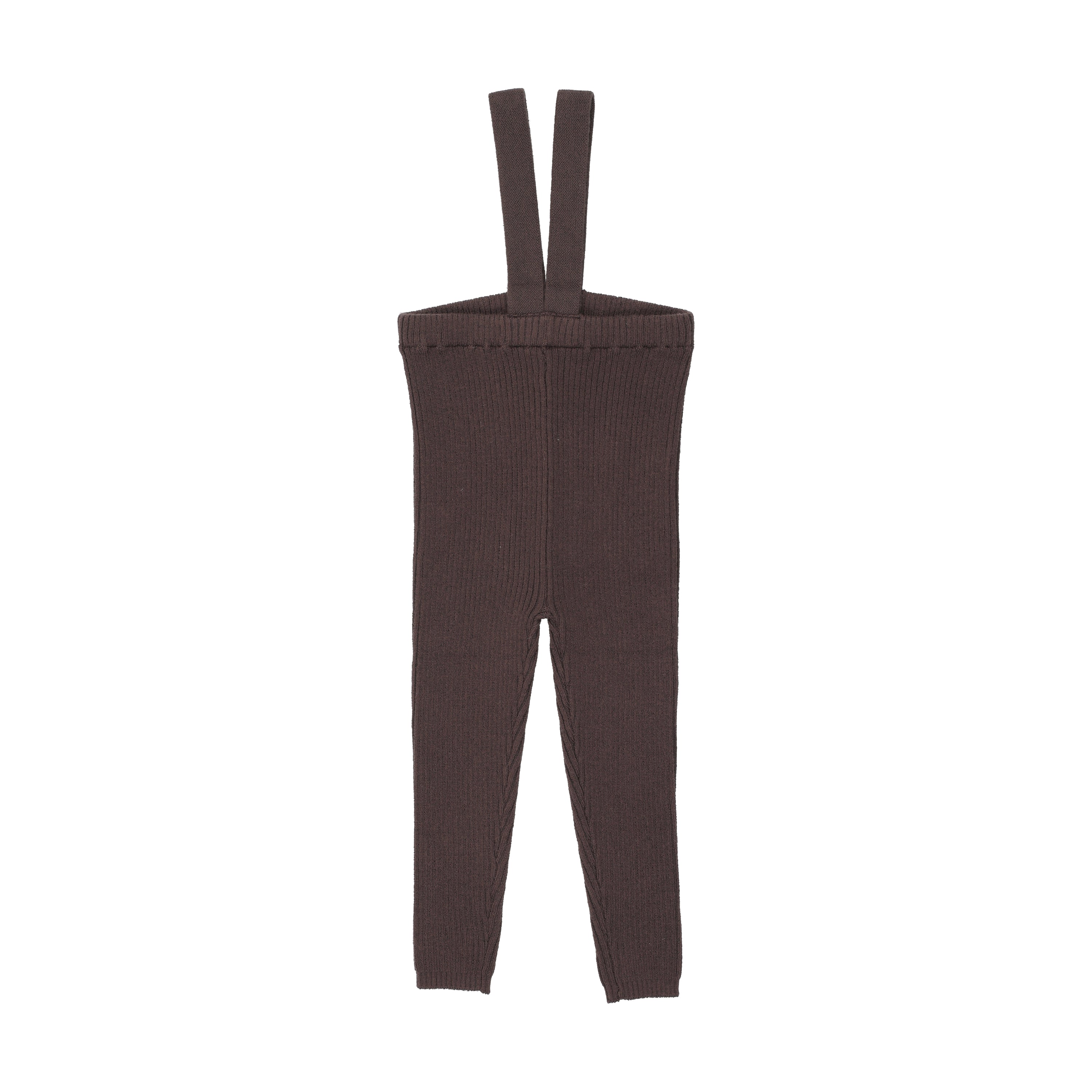 Knit Suspender Leggings - Chocolate Brown