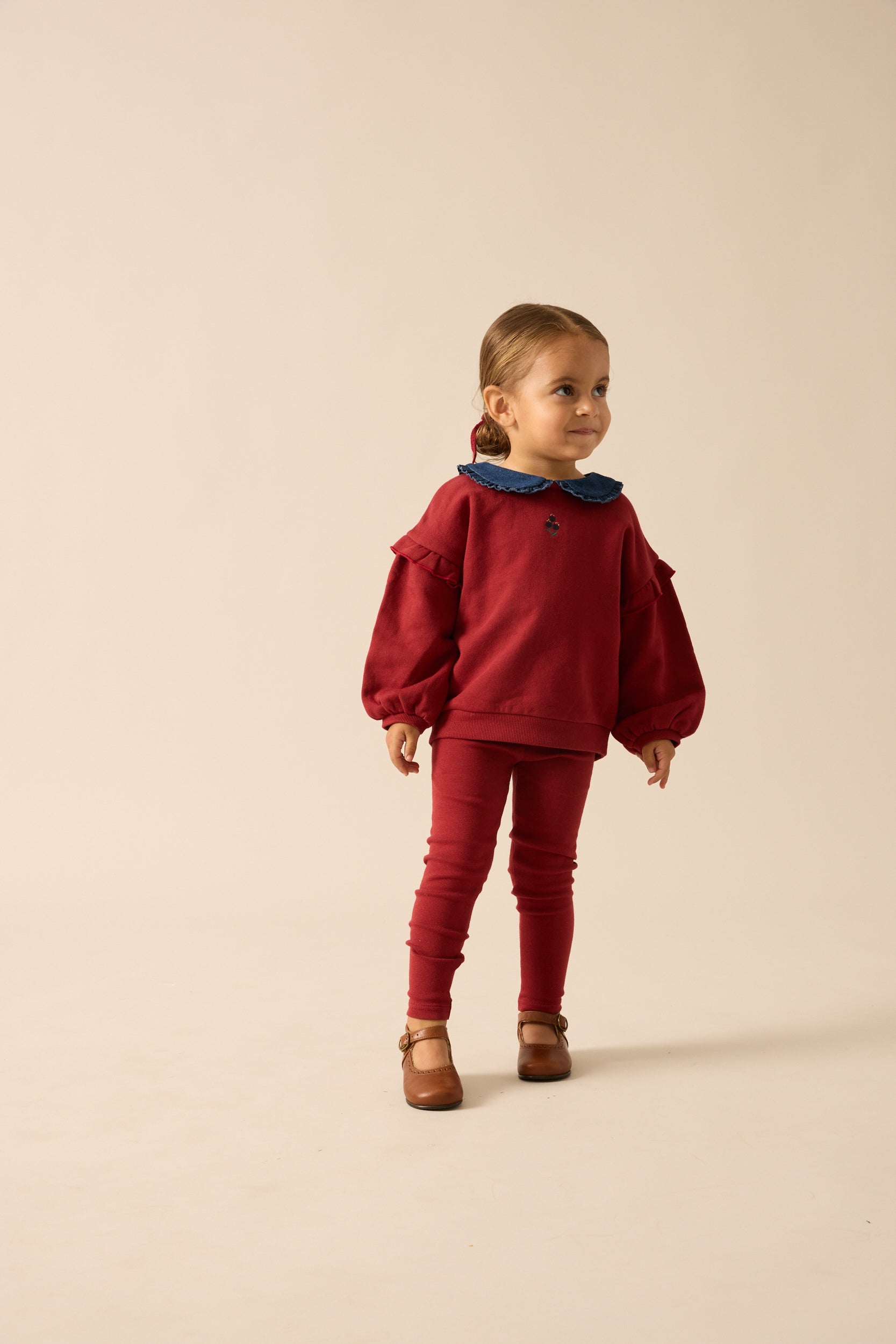 Sweeet Campaign Toddler Ruffle Sweatshirt Set - Vintage Red