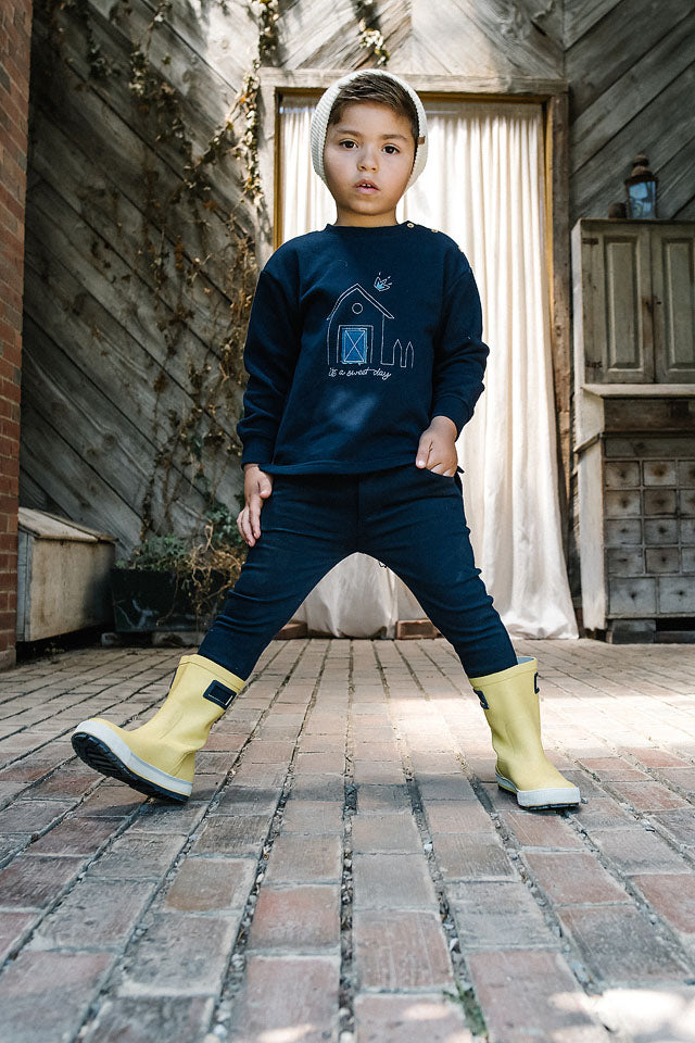 Sweet Campaign Boys Embroidered Sweatshirt - Navy