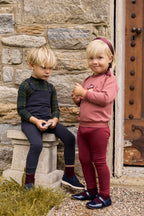 French Terry Scottish Mockneck Bodysuit & Overall - Blue