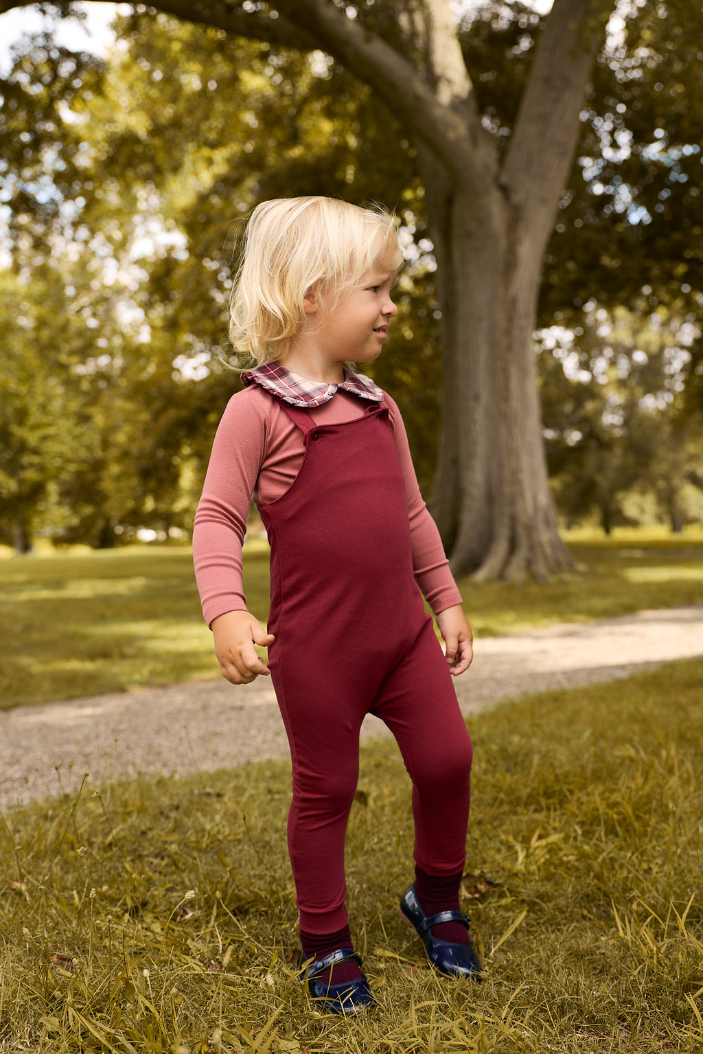 French Terry Scottish Collar Bodysuit & Overall - Pink