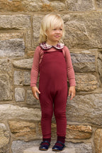 French Terry Scottish Collar Bodysuit & Overall - Pink