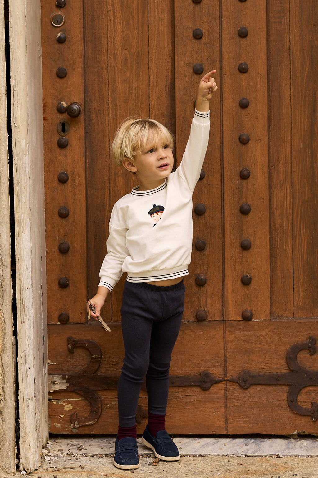French Terry Scottish 2 Piece Set - Ivory Boy