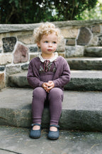 Knit Suspender Leggings - Vintage Purple
